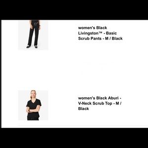 Figs black scrub set EUC. Medium Aburi top. Medium Livingston bottom.